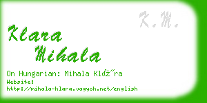 klara mihala business card